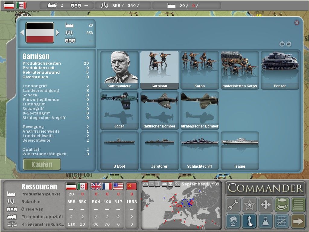 Commander: Europe At War screenshot 3 for PSP